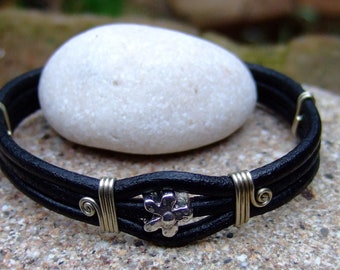 leather bracelet "Spring Blossom"
