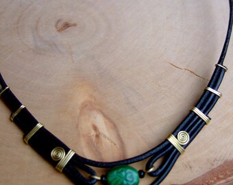 Leather necklace "Ireland"