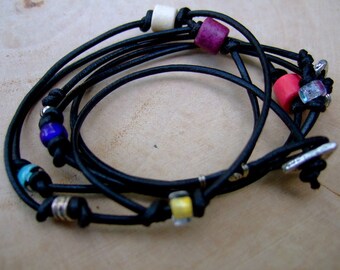 Wrap leather bracelet "Rapide colore"
