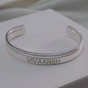 Personalized Sterling Silver Cuff Bracelet: Name, Date, Coordinates