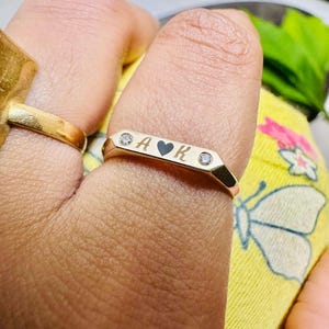 Personalized Birthstone Name Ring: Engraved 925 Sterling Silver, Rose Gold Option