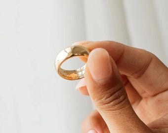 Anello in argento sterling personalizzato con incisione: nome personalizzato, fede nuziale, confezione regalo