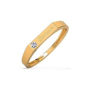 Personalized Birthstone Name Ring: Engraved 925 Sterling Silver, Rose Gold Option