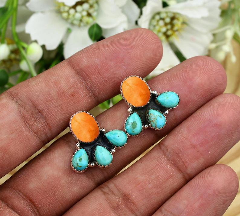 オレンジストーンイヤリング - Etsy 日本