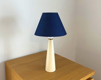 Hand Turned Wooden Bedside Lamp – Eco-Friendly Stone Finish