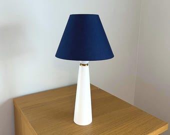 Wooden Bedside Lamp - Hand Turned & Eco-Friendly Paint Finish in White