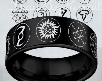 Custom Supernatural ring,Customizable Ring Designs,Personalized Jewelry,Free Shipping,8mm