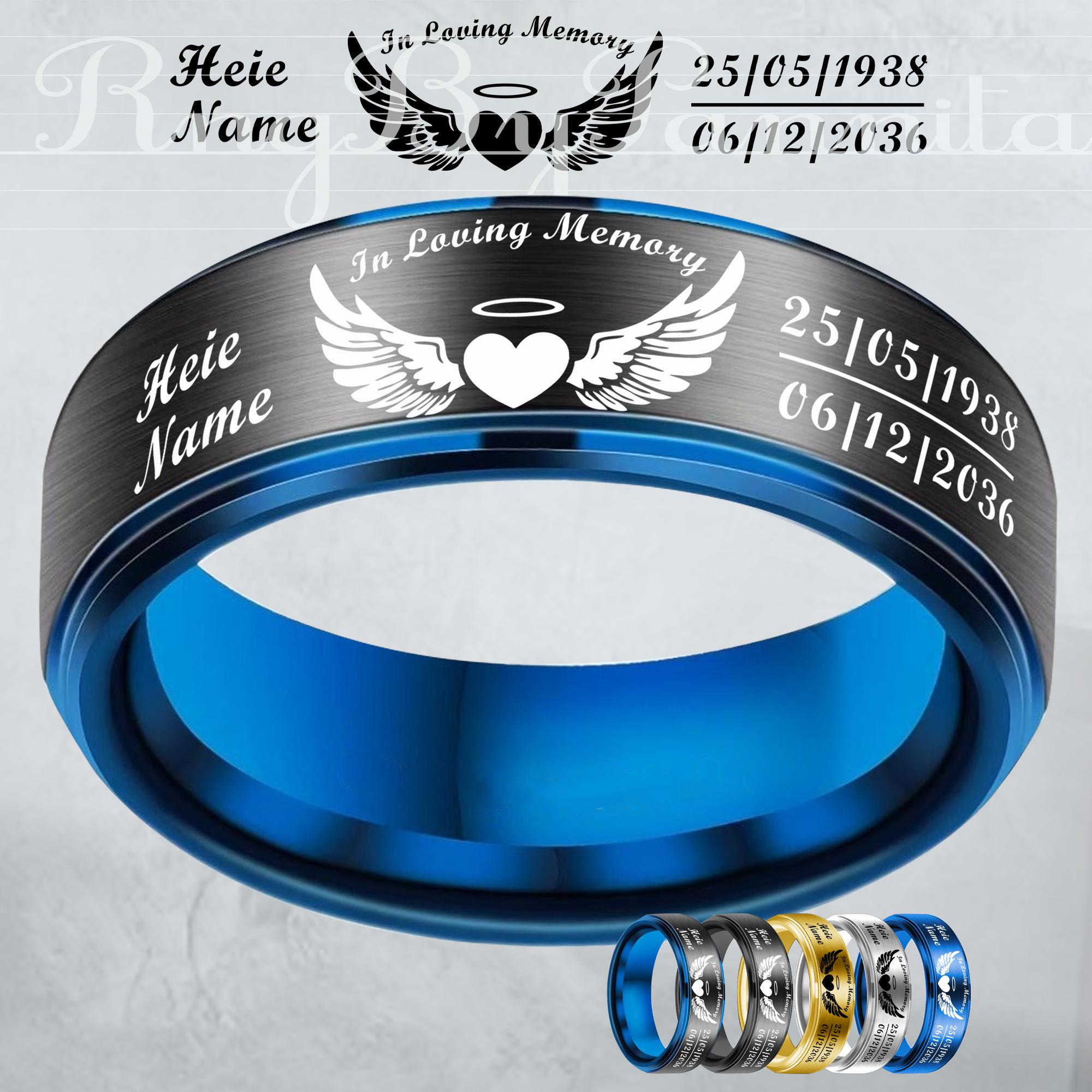 Custom in Loving Memory Ring, Engraved Memorial Ring, Remembrance ...