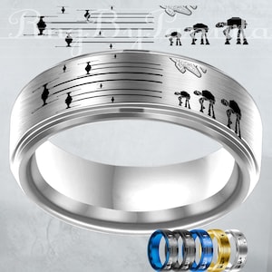 Empire Strikes Back Ring, Hoth Battle Scene Ring, StarWars Spinner Ring, Starwars Ring, Millenium Falcon Ring, X Wing Ring