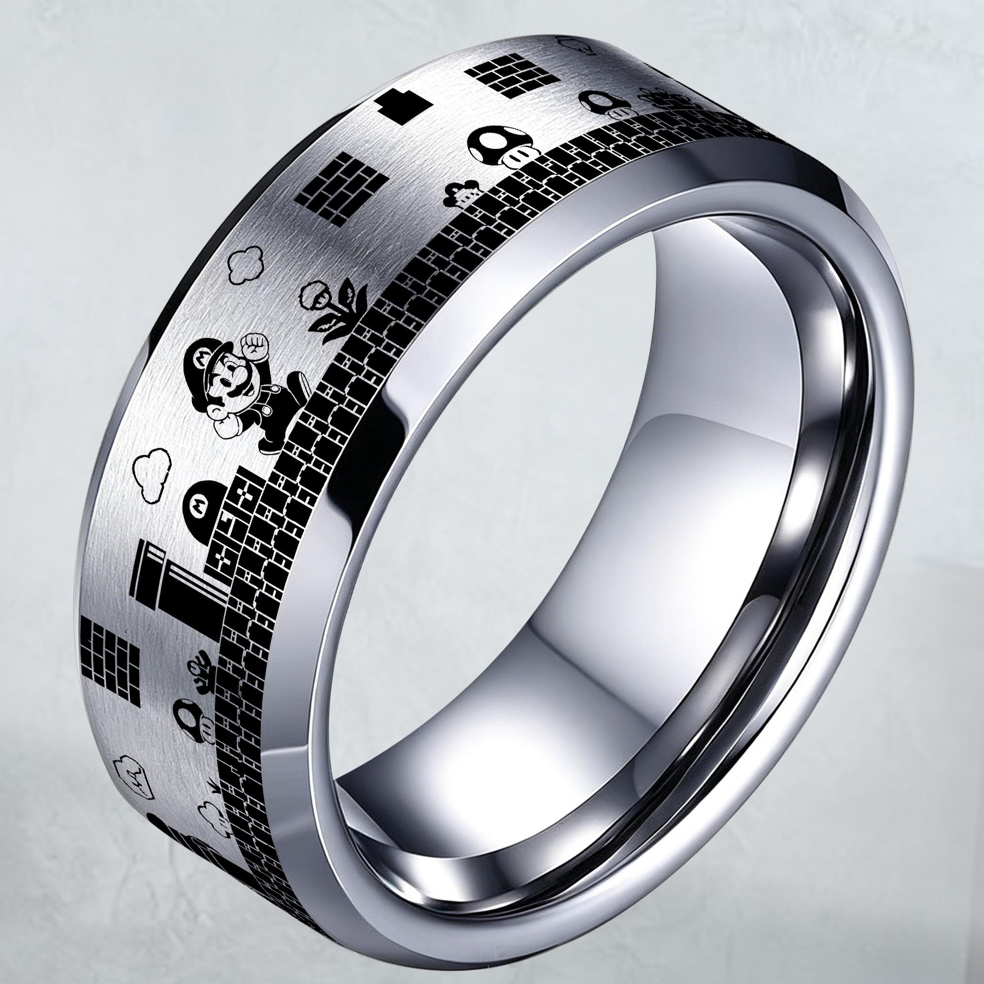 Retro Gamer Ring, Pixel Plumber Game Jewelry, Personalized Gift for ...