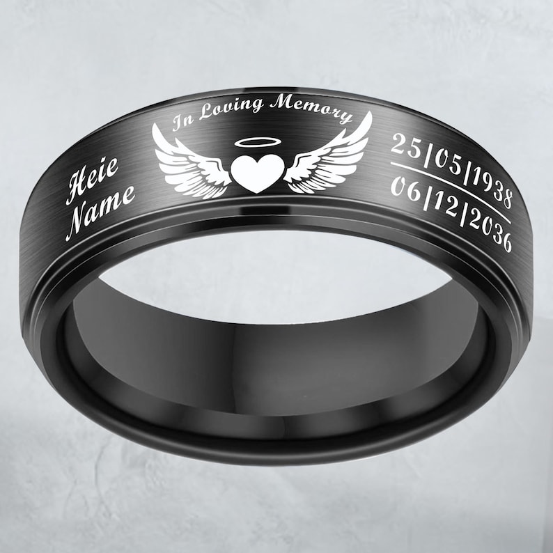 Custom in Loving Memory Ring, Engraved Memorial Ring, Remembrance ...