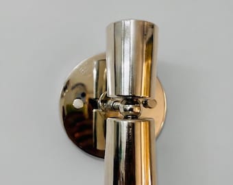 Handmade Mid Century Modern Chrome Wall Sconce, Double Cylinder Silver Wall Light, Minimalist Art Deco Bedside Lamp, Luxury Bathroom Vanity