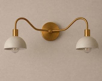 Mid Century Bathroom Sconce Vanity Light | Double Flower Wall Sconce | Vanity Lights Wall Sconces | plugin