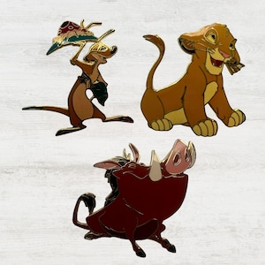 Disney Lion King Pin Set Simba Timon Pumbaa Rare 2000s Collectible Disney Trading Pins