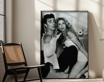 Sex And The City Poster, Iconic SATC Print, Carrie Bradshaw, Mr. Big, Retro Wall Art, TV Series Poster, Chic Wall Decor, Black n White Print