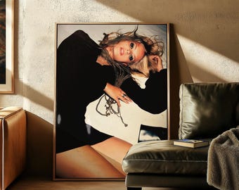 Impresión de Kate Moss, Impresión de modelo, Póster vintage, Póster de moda de los años 70, Póster de revista de moda, Póster de fotografía editorial, Impresión retro