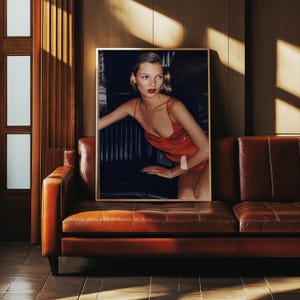 Kate Moss Print, Fashion Model Print, Vintage Poster, Trendy 70s Poster, Fashion Magazine Poster, Editorial Photography Poster, Retro Print
