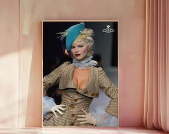 Poster di Vivienne Westwood, arte murale di riviste di moda, poster vintage, poster alla moda anni '70, arte murale di alta moda, stampa di fotografie editoriali