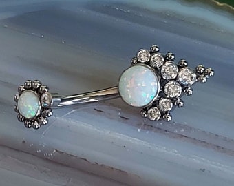 Titanium OpalCZ Belly Button Body Piercing Button Belly Button Piercing Rings Body Piercings Navel Belly Button Navel Ring Belly Ring Button