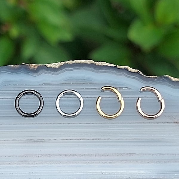 Anillo de trago con clicker - Anillo Daith - Anillo Rook - Anillo Helix - Anillo Snug - Anillo de nariz - Piercing de nariz - Calibre 20/18/16 5 mm/6 mm/7 mm