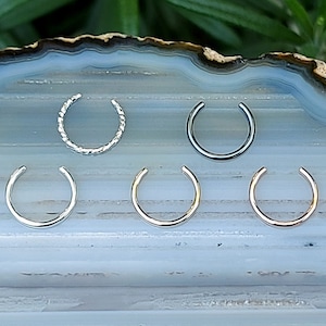 FAKE Nose Ring -  Sterling Silver Yellow Rose Gold Filled - Nose Cuff - Ear Cuff - Non Pierced - Faux Nose Ring - Nose Ring Cuff - Nose Ring