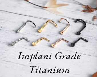 IMPLANT GRADE TITANIUM Nose Ring Stud 2mm Disk 20/18 Gauge