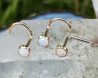 Milacolato 9PCS Stainless Steel Nose Ring Stud for Women 20G CZ Butterfly Opal Screw Nose Ring Assorted Flower L-Shape Nose Ring Piercing