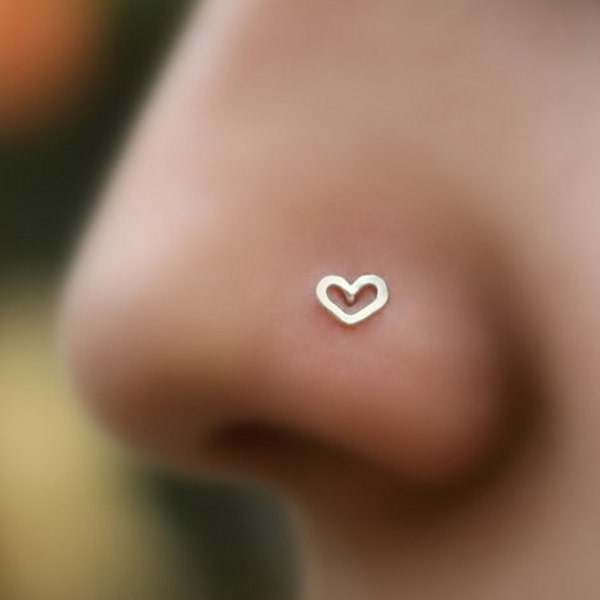 Heart Silver Nose Ring Nose Silver Ring Nose Stud Designs Nose Studs Silver Nose Studs Cute Nose Rings Cute Small Stud Nose Ring Tiny Stud