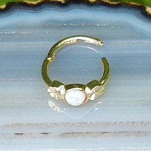 14K Gold Opal Belly Ring Button Belly Button Body Piercing Button Belly Button Piercing Rings Body Piercings Navel Belly Button Navel Ring