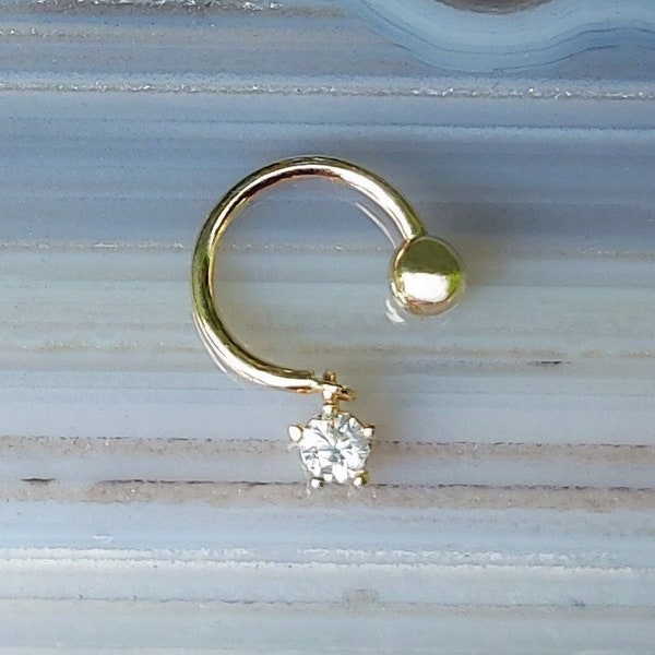 Belly Button Hoop Real Gold Etsy