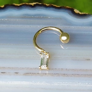 14K Gold CZ Belly Ring Button Belly Button Body Piercing Button Belly Button Piercing Rings Body Piercings Navel Belly Button Navel Ring