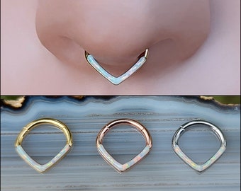 Opal Septum Piercing Septum Ring Septum Piercing Nose Septum Piercings Septum Piercing Small Septum Piercing Jewlery Septum Jewelry SurSteel