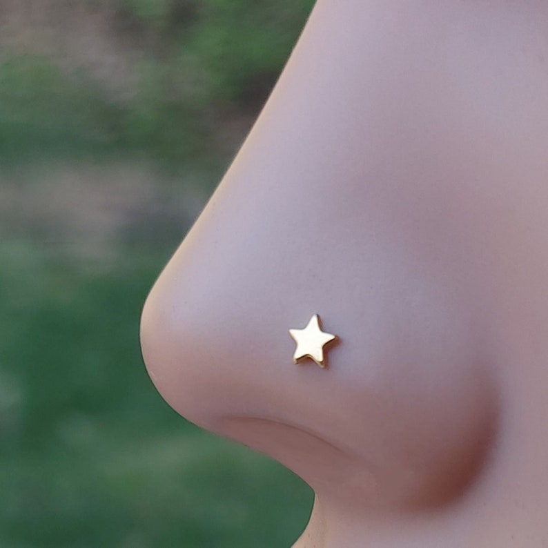 IMPLANT GRADE TITANIUM Star Nose Ring Stud 20/18 Gauge Nose Jewelry Nose Piercing Small Nose Stud Star Nose Stud Nose Stud image 4