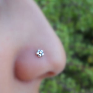 Flower Silver Nose Ring Nose Silver Ring Nose Stud Designs Nose Studs Silver Nose Studs Cute Nose Rings Cute Small Stud Nose Ring Tiny Stud