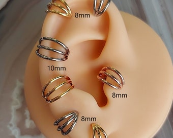 IMPLANT GRADE TITANIUM Triple Hoop Clicker Earring - Clicker Conch