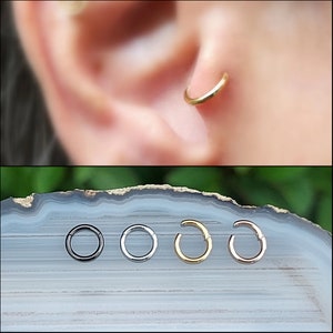 Tragus Ring Clicker - Daith Ring - Rook Ring - Helix Ring - Snug Ring - Nose Ring - Nose Piercing - 20/18/16 gauge 5mm/6mm/7mm