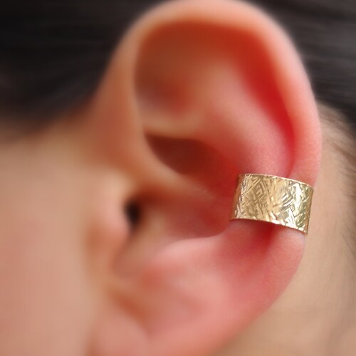 Ear Cuff Ear Wrap 14K Solid Yellow Rose or White Gold Etsy