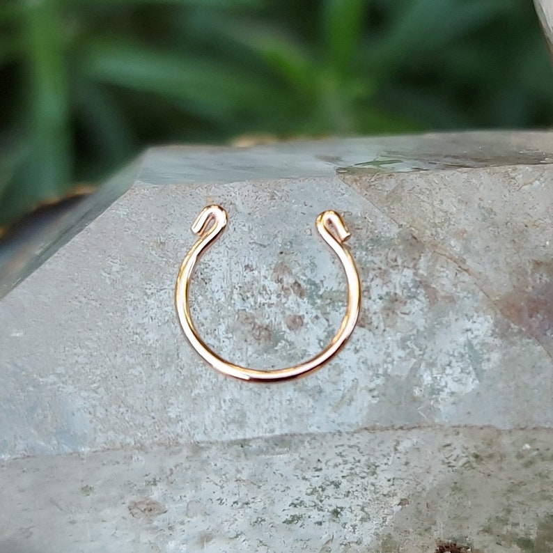 FAKE Septum Ring 14K Yellow/rose Gold Filled or Sterling Etsy