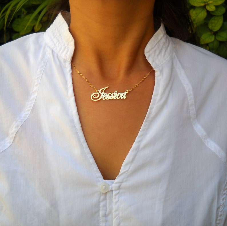 Custom Name Necklace Nameplate Necklace Personalized Name Jewelry Personalized Name Necklace Name Necklace