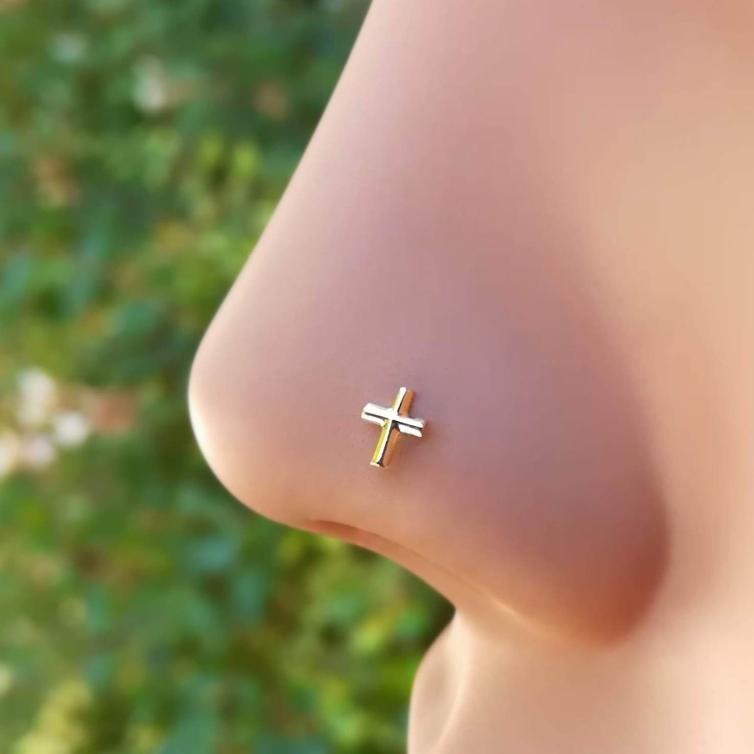 Cross nose ring stud online