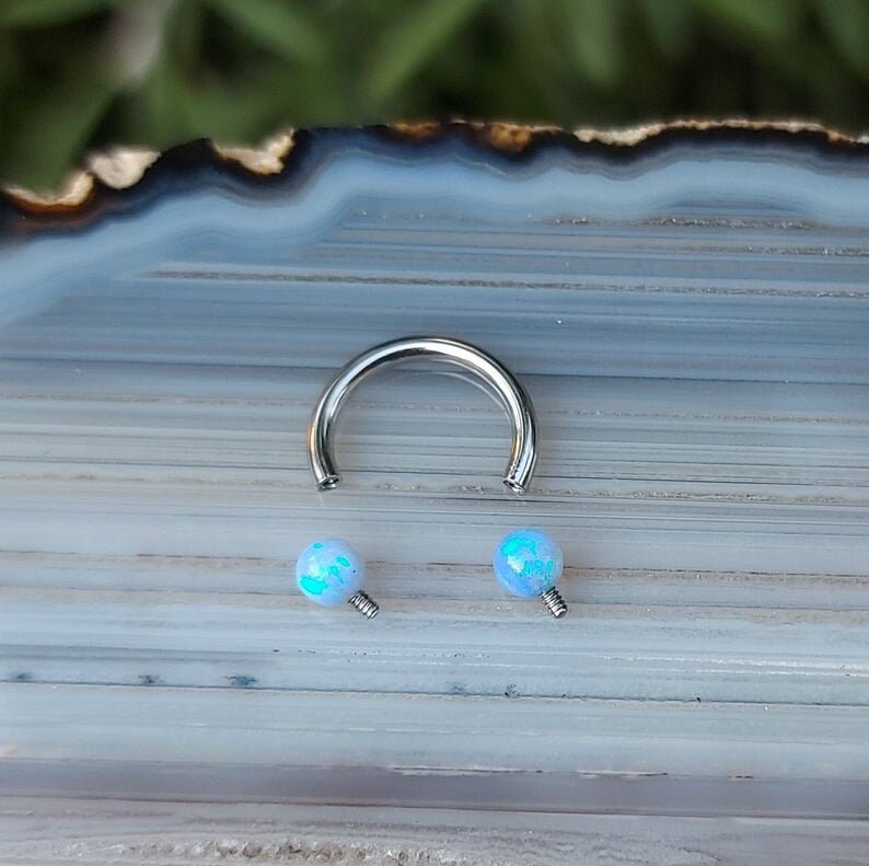 Opal Horseshoe TRAGUS Ring Tragus Earring Horseshoe Circular Etsy