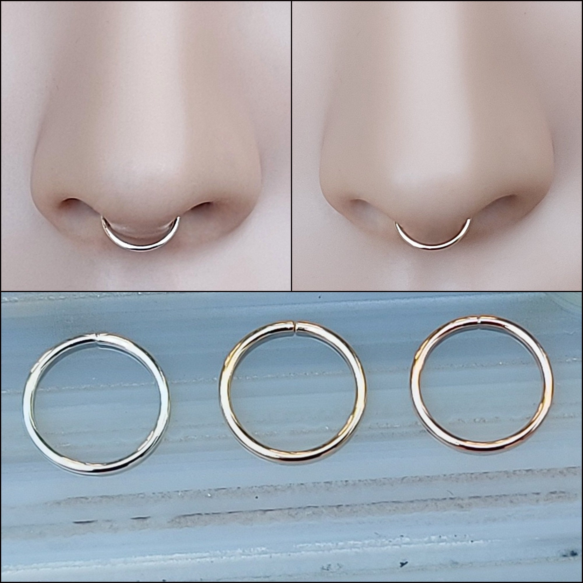 Septum Piercing 14K Gold Septum Ring Septum Piercings Septum