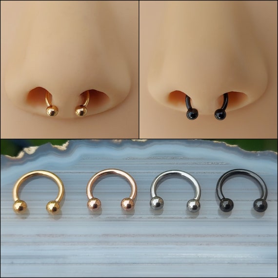 Classic Prong Gem Septum Clicker in Titanium. Septum Body Jewellery. – The  Belly Ring Shop