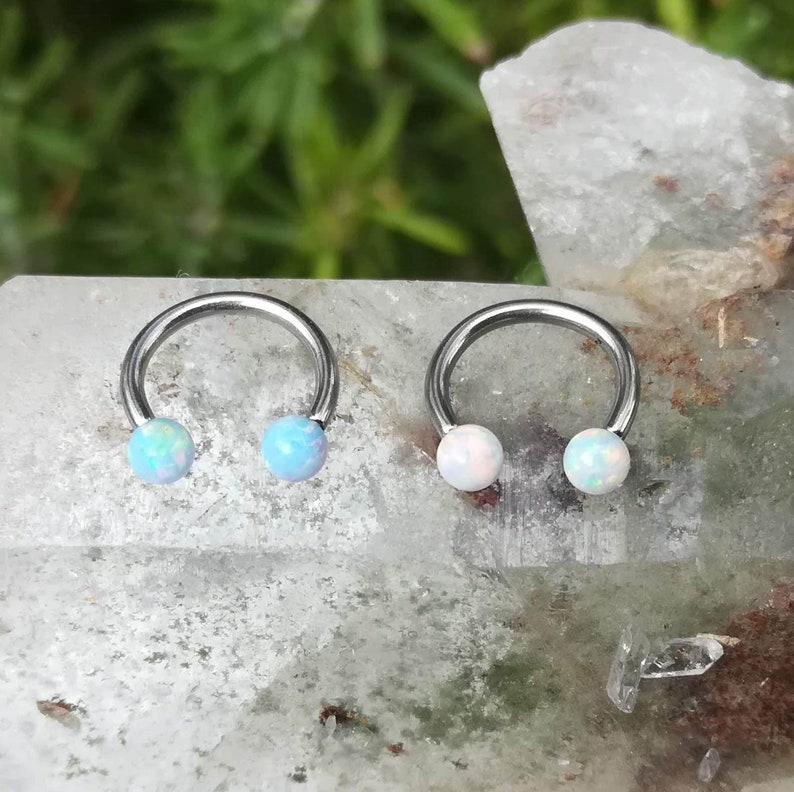 Opal Horseshoe Tragus Ring Tragus Earring Horseshoe Circular Etsy