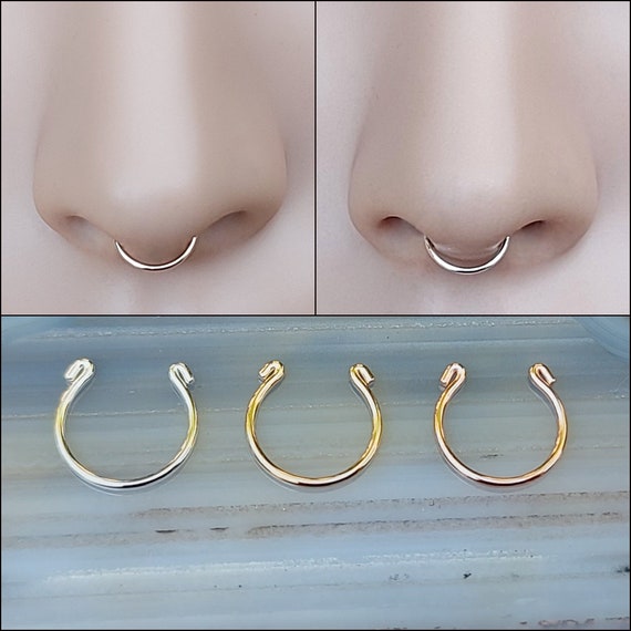 Amazon.com: Lotus Fake Septum Ring, Gold Plated Brass Tribal Indian Hippie  Unique Flower Faux Nose Piercing, Clip On Non Pierced Septum Hoop, Handmade  Body Jewelry By Umanative Design : Handmade Products
