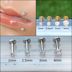 Lip Labret Piercing Labret Side Piercing Labret Jewelry Labret Piercings Monroe Piercing Medusa Piercing Madonna piercing Surgical Steel CZ