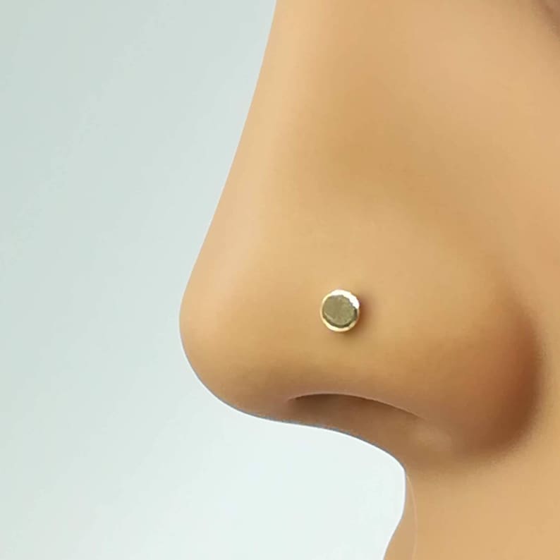 Nose Ring Piercing Nose Stud Nose Ring 14K Yellow Gold Filled 3mm Blue Opal Nose Ring Piercing Nose Stud Nose Ring 14K Yellow Gold Filled 3mm Blue Opal