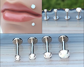 Titanium Opal Lip Labret Piercing Labret Side Piercing Labret Jewelry Labret Piercings Labret Piercing Jewelry Labret Studs Labret Stud