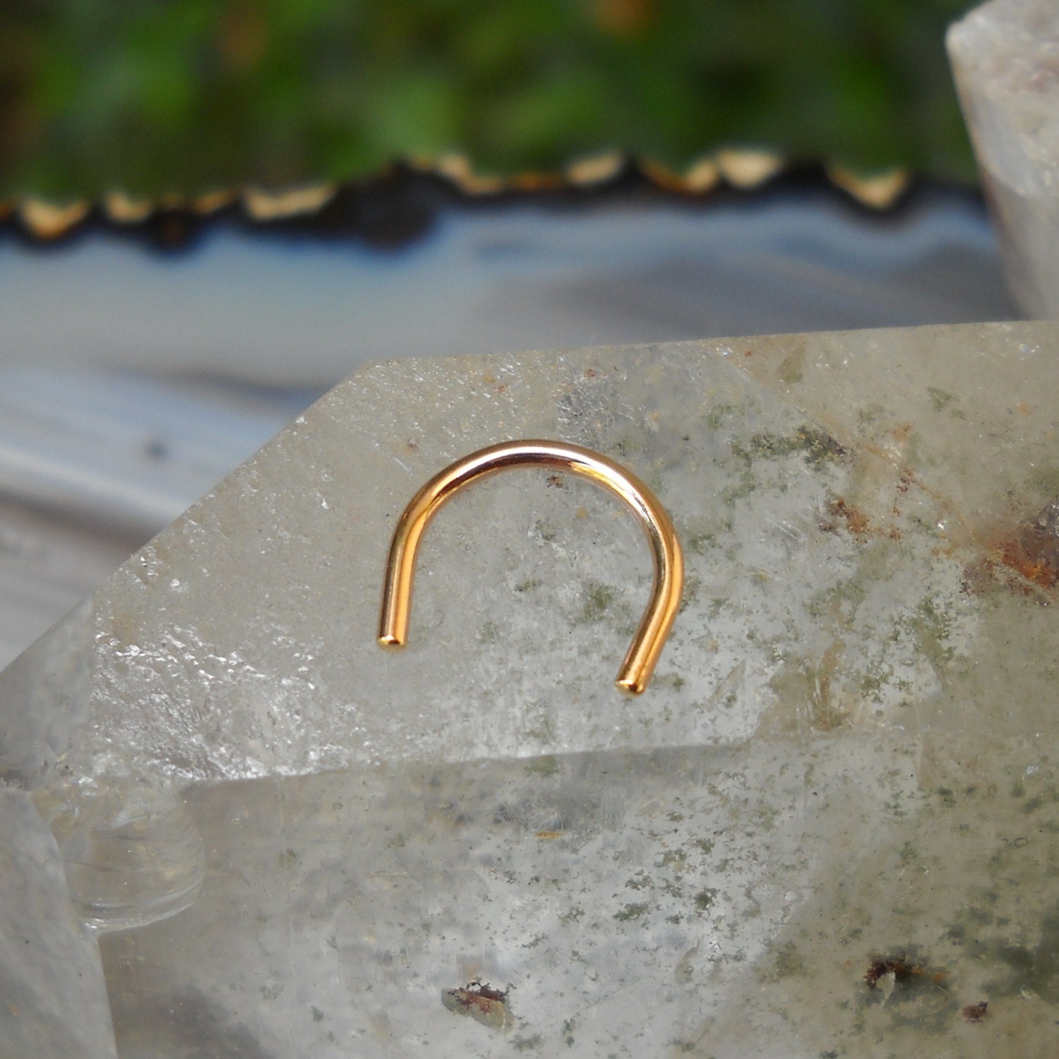 Septum Retainer Retainer Piercing Nose Retainer 14K Etsy