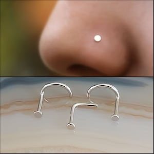 2mmDisk Silver Nose Ring Nose Silver Ring Nose Stud Designs Nose Studs Silver Nose Studs Cute Nose Rings Cute Small Stud Nose Ring Tiny Stud